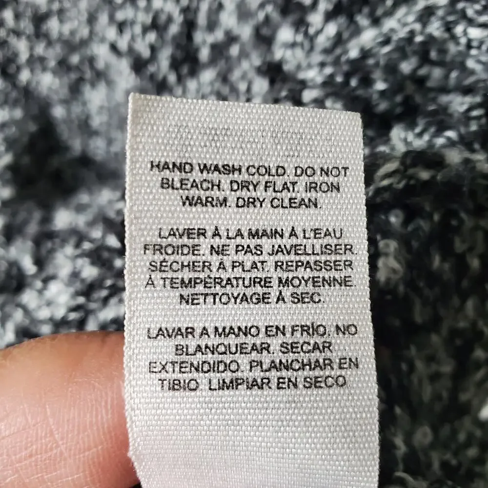 Women Garage Gray Marled V Neck Sweater S Scandi Minimal Classic Cozy Casual